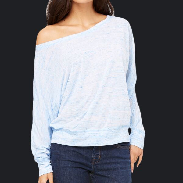 Ladies' Flowy Long-Sleeve Off Shoulder T-Shirt Thumbnail