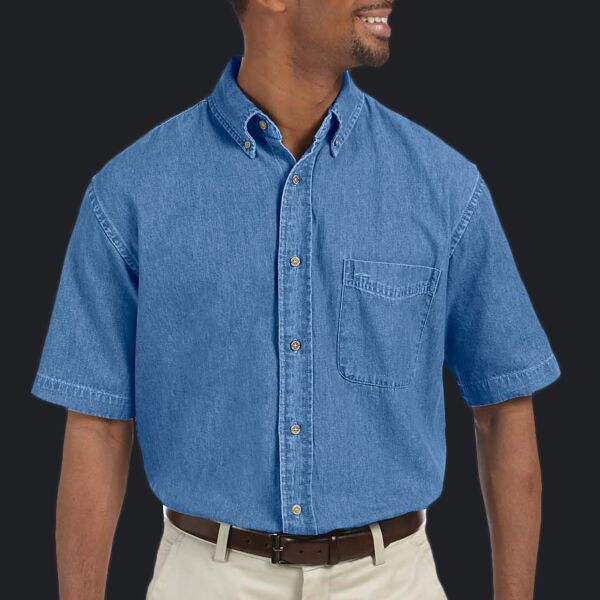 Men's Short-Sleeve Denim Shirt Thumbnail
