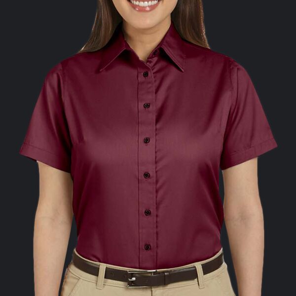 Ladies' Easy Blend™ Short-Sleeve Twill Shirt with Stain-Release Thumbnail