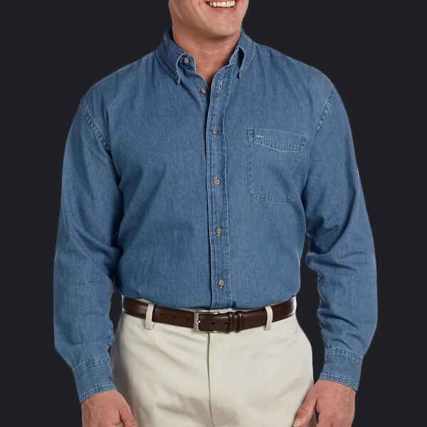 Men's Long-Sleeve Denim Shirt Thumbnail