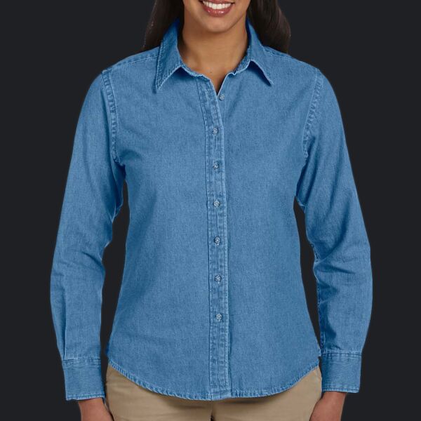 Ladies' Long-Sleeve Denim Shirt Thumbnail