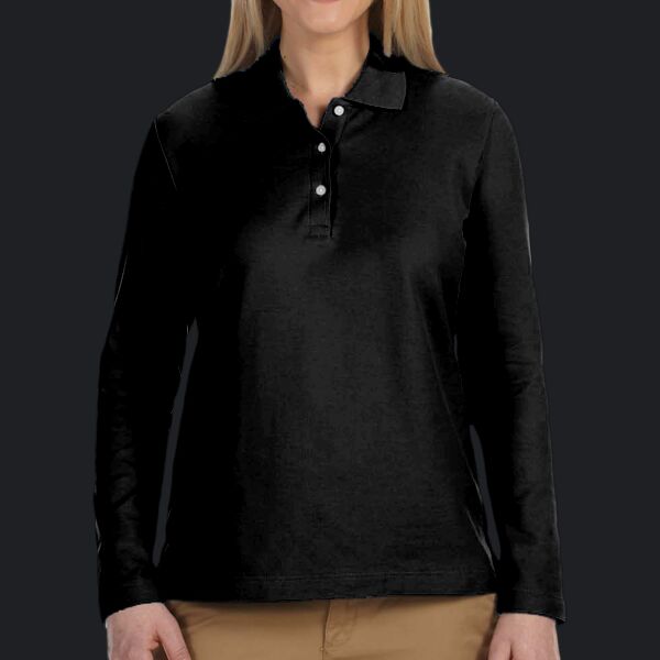 Ladies' Pima Piqué Long-Sleeve Polo Thumbnail