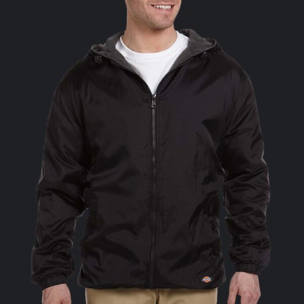 Men's Fleece-Lined Hooded Nylon Jacket Thumbnail