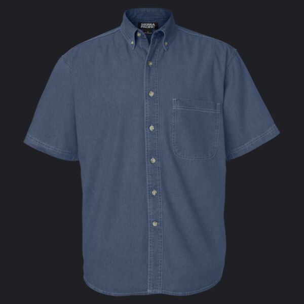 Men's Tall Denim Short Sleeve Shirt Thumbnail