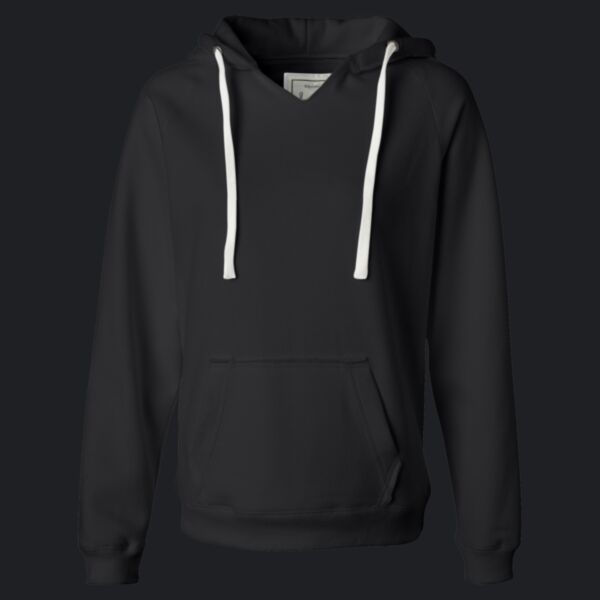 Women's Sueded V-Neck Hooded Sweatshirt Thumbnail