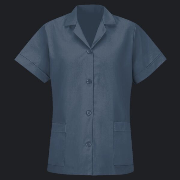 Women's Loose Fit Short Sleeve Button Smock Thumbnail