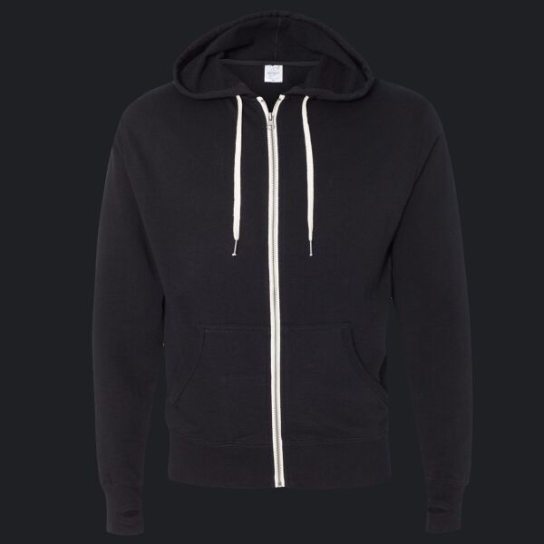 Unisex Heathered French Terry Full-Zip Hooded Sweatshirt Thumbnail