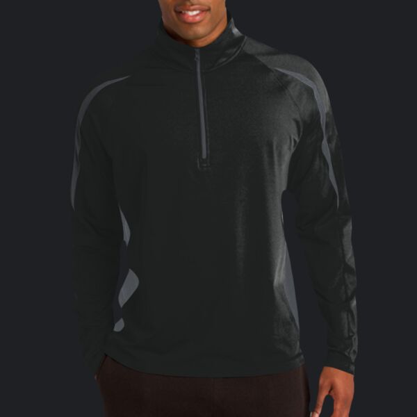 Sport Wick ® Stretch 1/4 Zip Colorblock Pullover Thumbnail