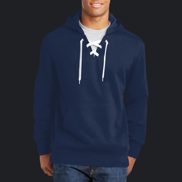 Lace Up Pullover Hooded Sweatshirt Thumbnail