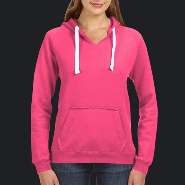Ladies' Sydney Brushed V-Neck Hooded Sweatshirt Thumbnail