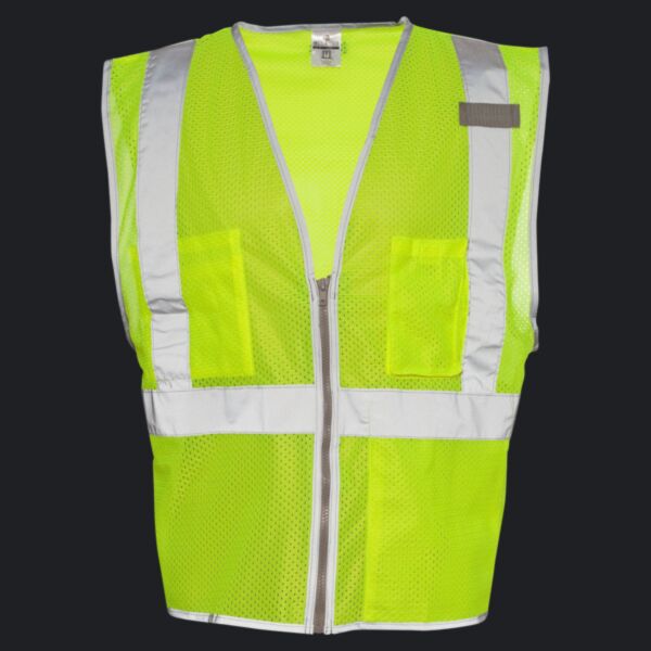 Unisex Premium Brilliant Series® Three-Pocket Zippered Mesh Vest Thumbnail