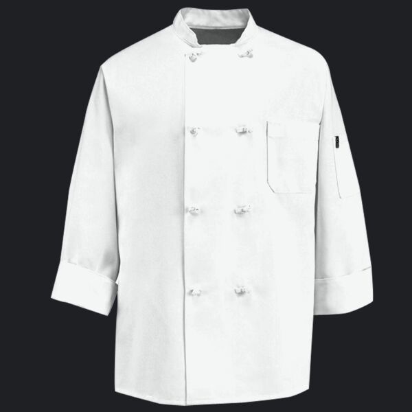 Eight Knot Button Chef Coat with Thermometer Pocket Thumbnail