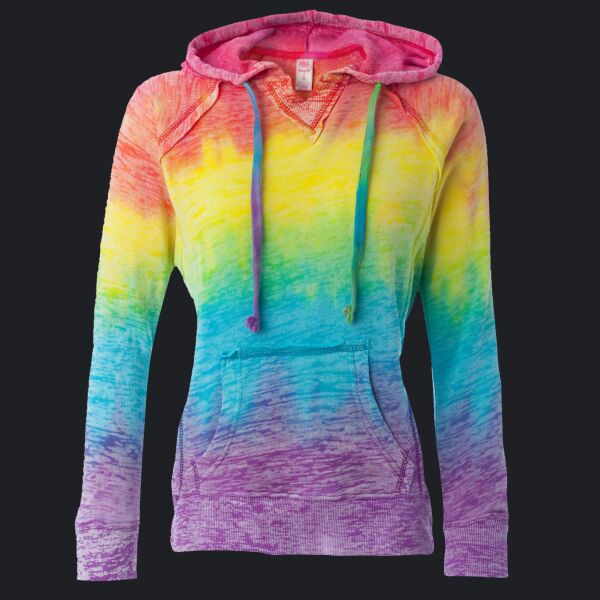 Women’s Courtney Burnout V-Notch Hooded Sweatshirt Thumbnail