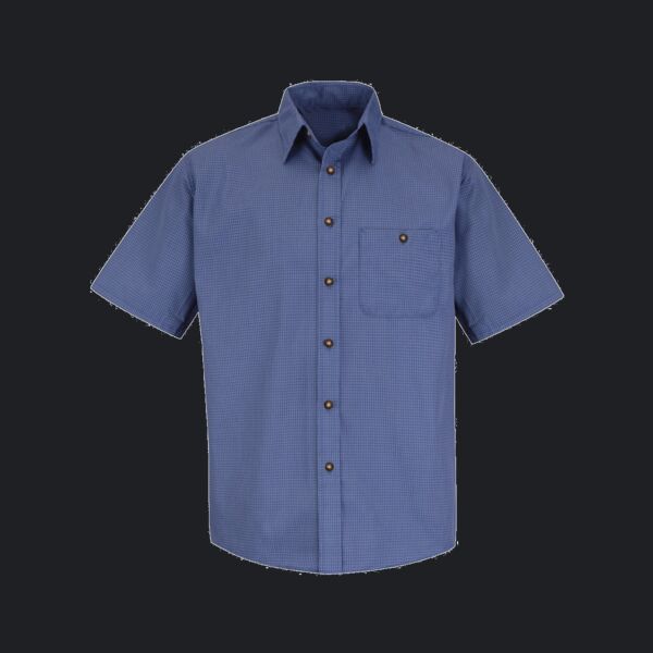 Men's Mini-Plaid Uniform Short Sleeve Shirt Thumbnail
