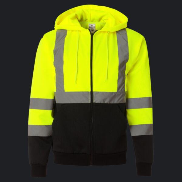 Unisex Hi-Vis Full-Zip Hooded Sweatshirt Thumbnail