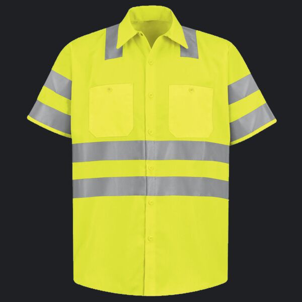 Men's High Visibility Safety Short Sleeve Work Shirt Thumbnail