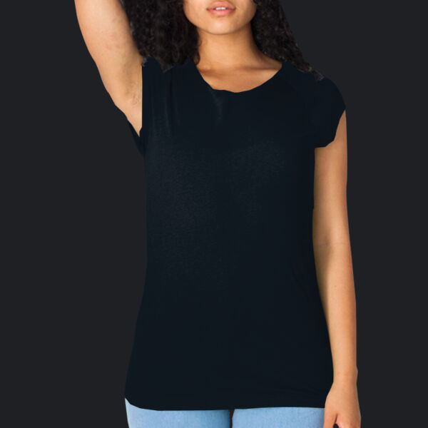 6377 Sheer Jersey Cap Sleeve Raglan T-Shirt Thumbnail