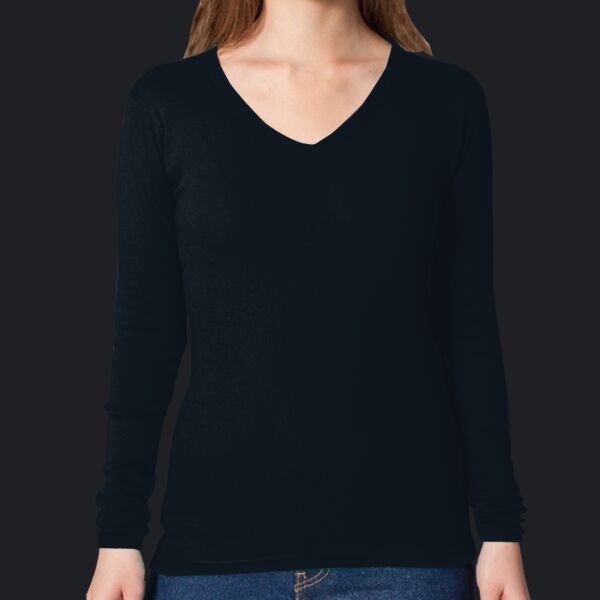 4376 Baby Rib L/S V-Neck Thumbnail