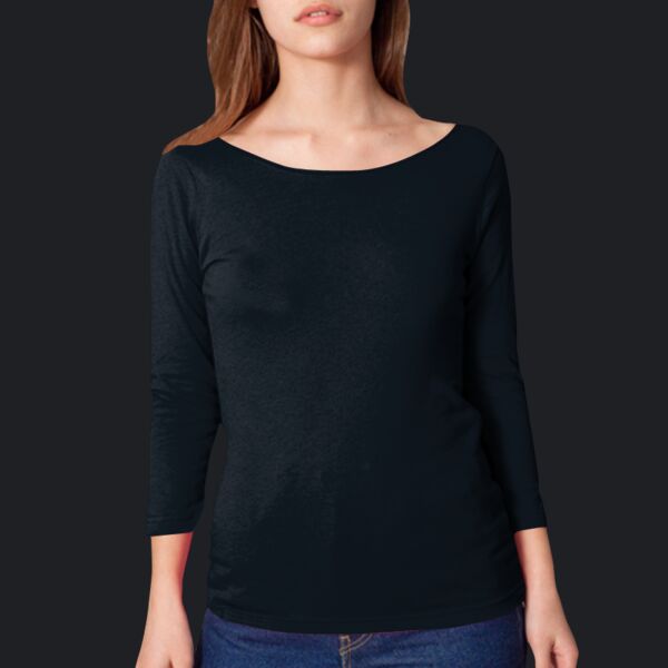 6344 Sheer Jersey 3/4 Sleeve Boat Neck Thumbnail