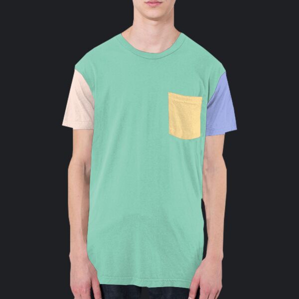 RSA2404 Power Washed Color Block Pocket T-Shirt Thumbnail