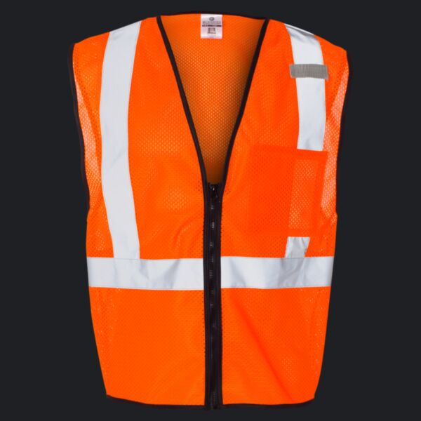 Unisex Single Pocket Zipper Mesh Class 2 Vest Thumbnail