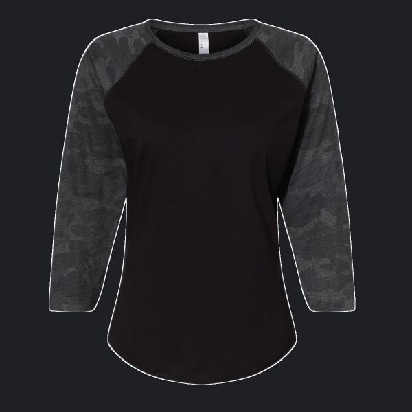 Women's Baseball Fine Jersey Three-Quarter Sleeve Tee Thumbnail