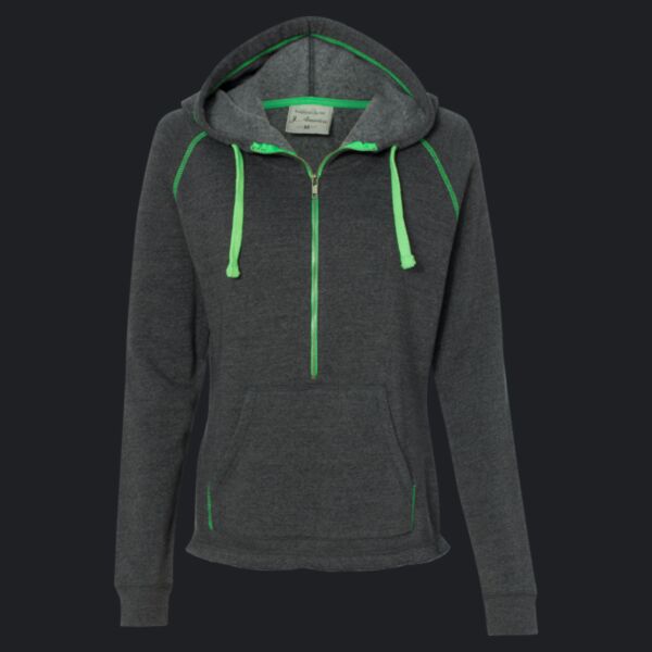 Women's Triblend Half-Zip Hooded Sweatshirt Thumbnail
