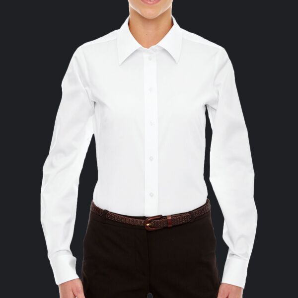Ladies' Crown Collection® Solid Stretch Twill Woven Shirt Thumbnail