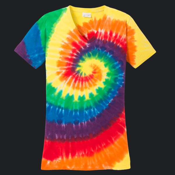 Women's Tie Dye V Neck Tee Thumbnail