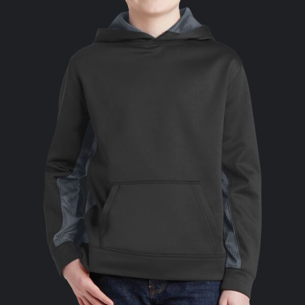 Youth Sport Wick ® CamoHex Fleece Colorblock Hooded Pullover Thumbnail