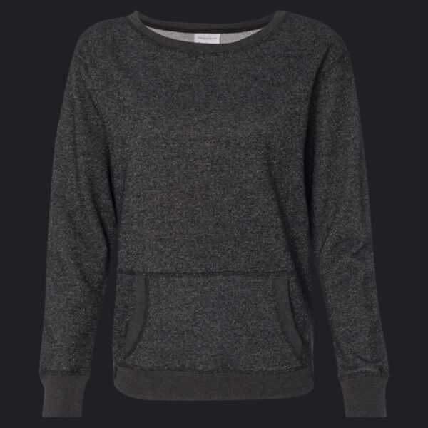 Women’s Glitter French Terry Wide Neck Sweatshirt Thumbnail
