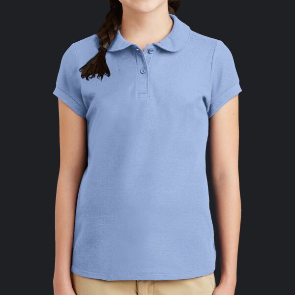 Girls Silk Touch Peter Pan Collar Polo Thumbnail