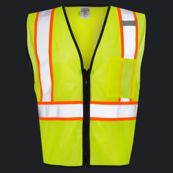 Unisex Economy Contrasting Vest with Zippered Front Thumbnail