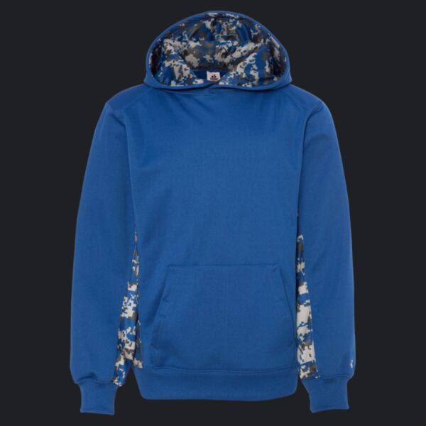 Youth Digital Camo Colorblock Performance Fleece Hooded Sweatshirt Thumbnail
