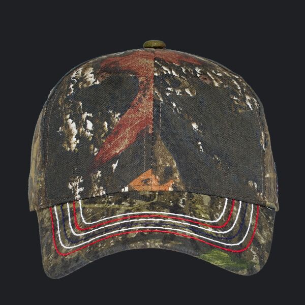 Americana Contrast Stitch Camouflage Cap Thumbnail