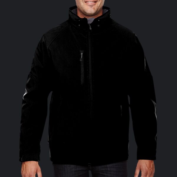 Men's Glacier Insulated Three-Layer Fleece Bonded Soft Shell Jacket with Detachable Hood Thumbnail