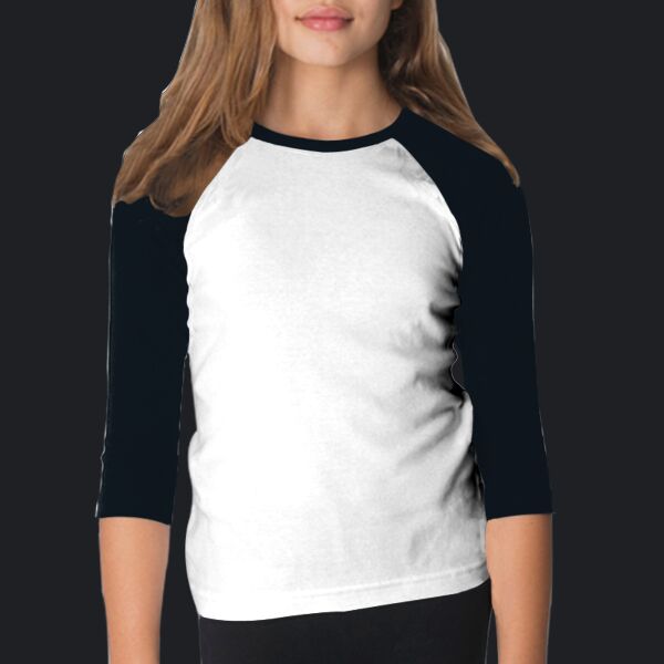 4253 Youth Baby Rib 3/4 Sleeve Raglan Thumbnail