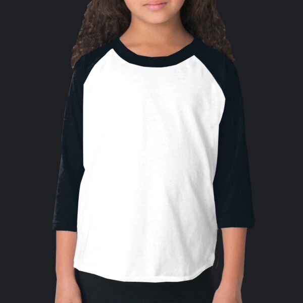 BB153 Toddler Poly-Cotton 3/4 Sleeve Raglan Thumbnail