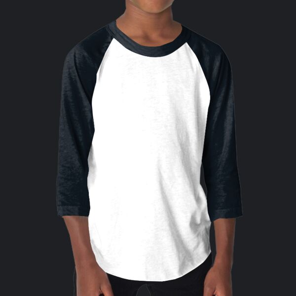BB253 Youth Poly-Cotton 3/4 Sleeve Raglan Thumbnail