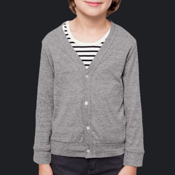 BR100 Toddler Tri-Blend Rib Cardigan Thumbnail