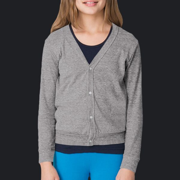 BR200 Youth Tri-Blend Rib Cardigan Thumbnail