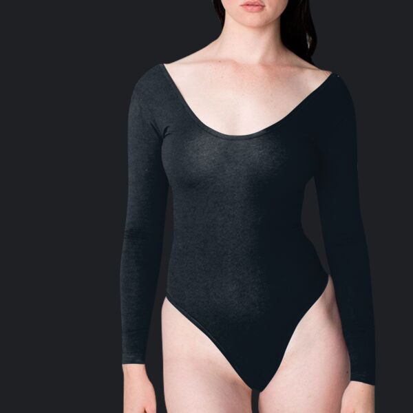 RSA8357 Cotton Spandex Jersey Double U-Neck L/S Bodysuit Thumbnail