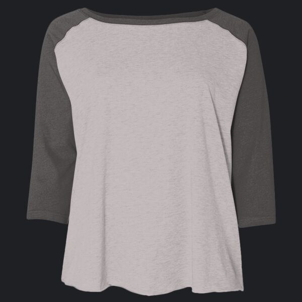 Women's Curvy Collection Baseball Three-Quarter Sleeve Tee Thumbnail