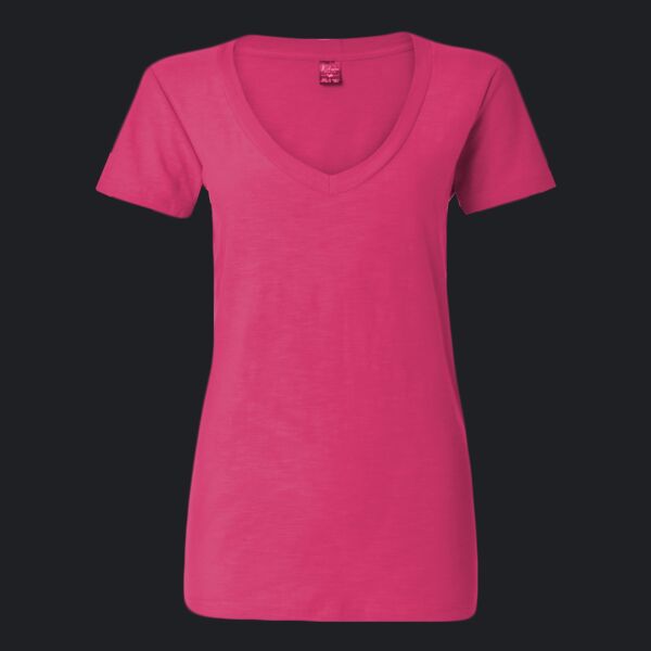 Women's V-Neck Slub T-Shirt Thumbnail