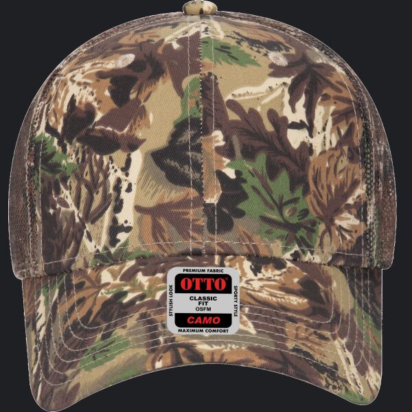 OTTO CAP Camouflage 6 Panel Low Profile Mesh Back Trucker Hat Thumbnail