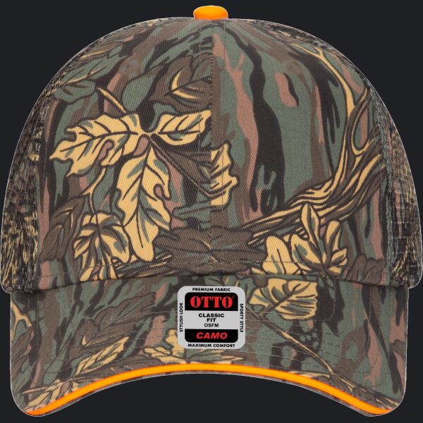 OTTO CAP Camouflage 6 Panel Low Profile Mesh Back Trucker Hat Thumbnail