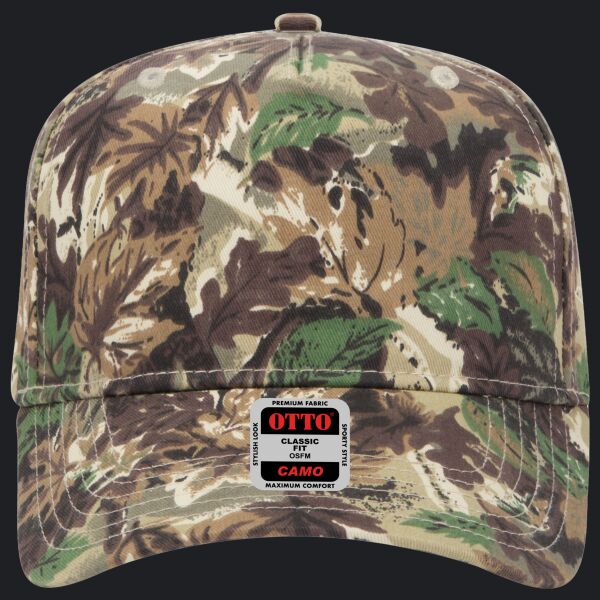 OTTO CAP Camouflage 5 Panel Mid Profile Baseball Cap Thumbnail