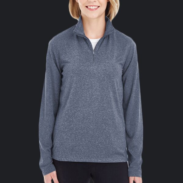 Ladies' Cool & Dry Heathered Performance Quarter-Zip Thumbnail