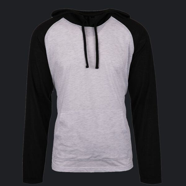 Adult Raglan Sleeve Striped Jersey Hooded T-Shirt Thumbnail