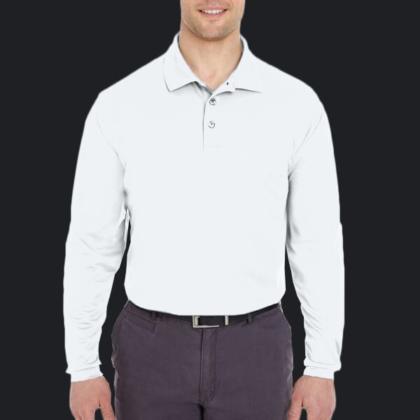 Adult Cool & Dry Long-Sleeve Mesh Piqué Polo Thumbnail